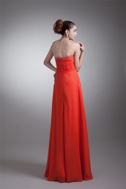 Floor-Length Sheath/Column Chiffon Handmade Flowers Prom/Formal Evening Dresses 02020752