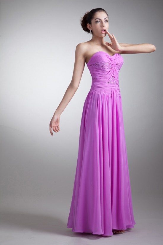 Floor-Length Sheath/Column Sleeveless Chiffon Prom/Formal Evening Dresses 02020753
