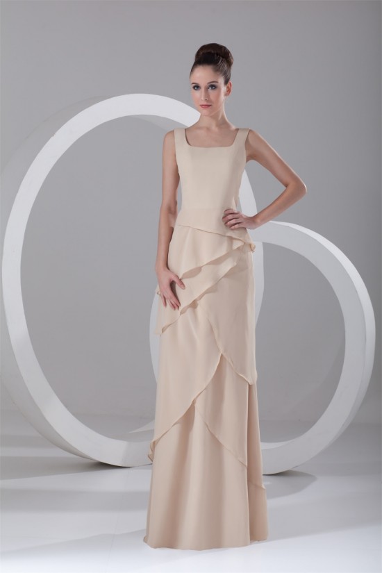 Sheath/Column Floor-Length Square Chiffon Prom/Formal Evening Dresses 02020755 Sheath/Column Floor-Length Square Chiffon Prom/Formal Evening Dresses 02020755