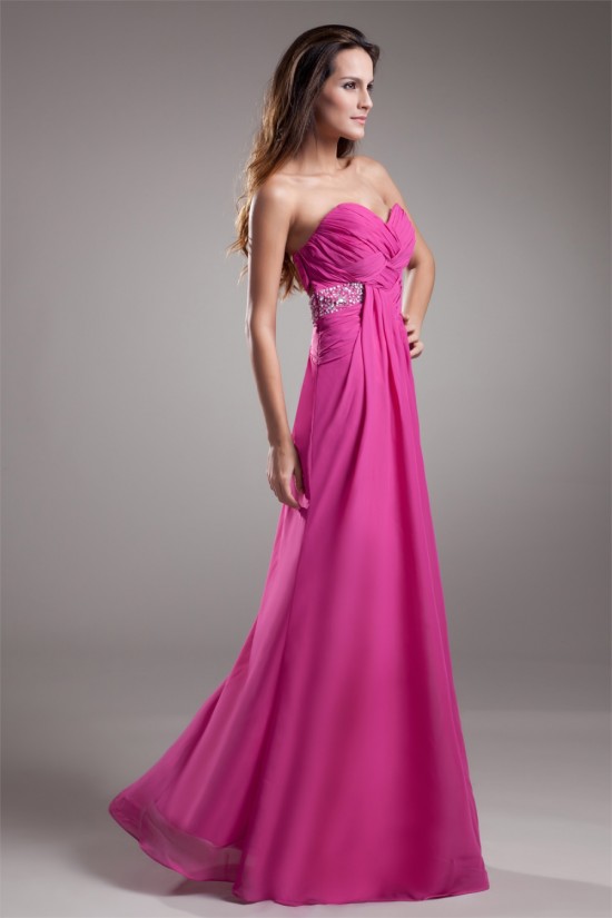 Floor-Length Sleeveless Chiffon Silk like Satin Prom/Formal Evening Dresses 02020757