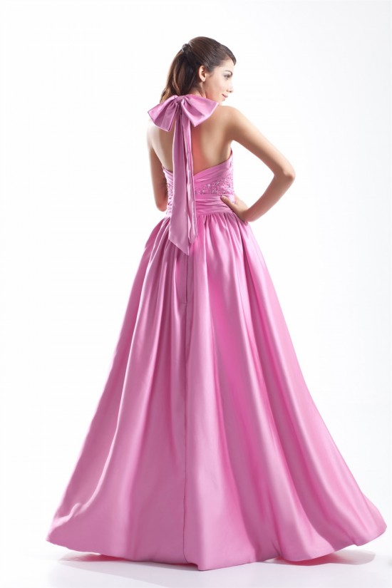 A-Line Halter Floor-Length Beading Satin Prom/Formal Evening Dresses 02020765 A-Line Halter Floor-Length Beading Satin Prom/Formal Evening Dresses 02020765