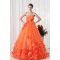 Handmade Flowers Floor-Length Satin Netting Prom/Formal Evening Dresses 02020769