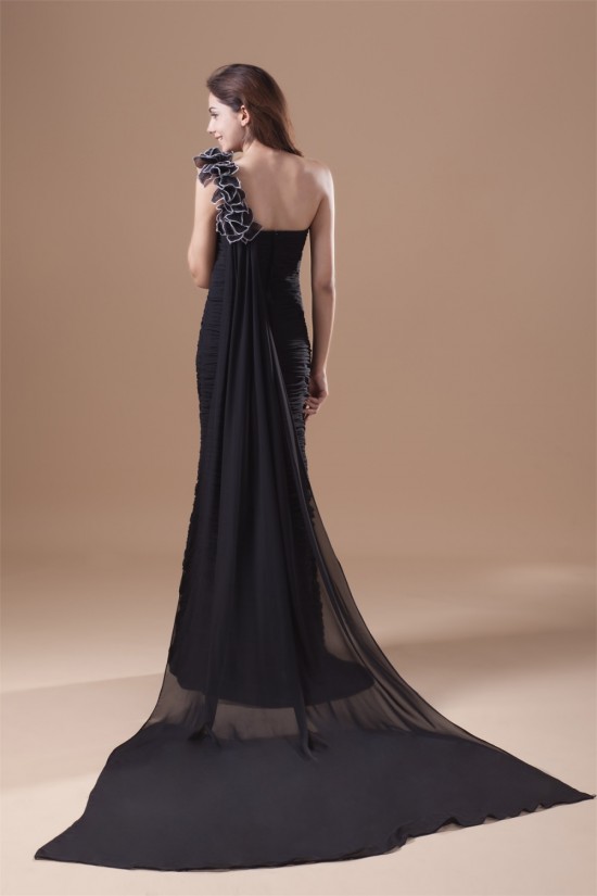Handmade Flowers Mermaid/Trumpet One-Shoulder Prom/Formal Evening Dresses 02020771 Handmade Flowers Mermaid/Trumpet One-Shoulder Prom/Formal Evening Dresses 02020771