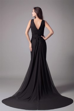 Mermaid/Trumpet Sleeveless V-Neck Beading Prom/Formal Evening Dresses 02020778