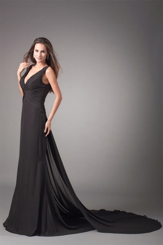 Mermaid/Trumpet Sleeveless V-Neck Beading Prom/Formal Evening Dresses 02020778 Mermaid/Trumpet Sleeveless V-Neck Beading Prom/Formal Evening Dresses 02020778