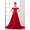 Off-the-Shoulder Sleeveless A-Line Court Train Prom/Formal Evening Dresses 02020782