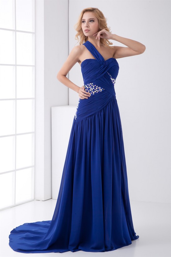 One-Shoulder Beading A-Line Chiffon Prom/Formal Evening Dresses 02020783 One-Shoulder Beading A-Line Chiffon Prom/Formal Evening Dresses 02020783