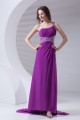 One-Shoulder Chiffon Long Purple Prom/Formal Evening Dresses 02020784