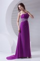 One-Shoulder Chiffon Long Purple Prom/Formal Evening Dresses 02020784