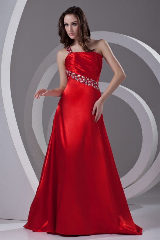 A-Line One-Shoulder Floor-Length Sleeveless Beading Prom/Formal Evening Dresses 02020788 A-Line One-Shoulder Floor-Length Sleeveless Beading Prom/Formal Evening Dresses 02020788