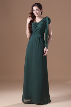 One-Shoulder Ruffles Sheath/Column Floor-Length Prom/Formal Evening Bridesmaid Dresses 02020792