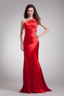 One-Shoulder Sleeveless Brush Sweep Train Prom/Formal Evening Dresses 02020794