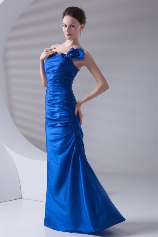 One-Shoulder Sleeveless Brush Sweep Train Prom/Formal Evening Dresses 02020795