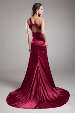 Mermaid/Trumpet One-Shoulder Pleats Sequins Prom/Formal Evening Dresses 02020798