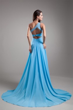 A-Line One-Shoulder Sleeveless Beading Prom/Formal Evening Dresses 02020799