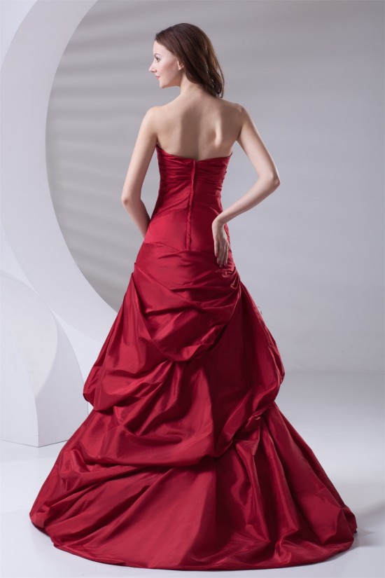 A-Line Pleated Sleeveless Satin Beading Prom/Formal Evening Dresses 02020803 A-Line Pleated Sleeveless Satin Beading Prom/Formal Evening Dresses 02020803