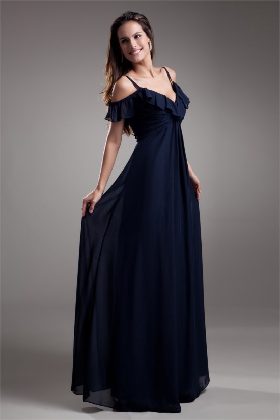 Ruffles A-Line Chiffon Silk like Satin Spaghetti Straps Prom/Formal Evening Dresses 02020815 Ruffles A-Line Chiffon Silk like Satin Spaghetti Straps Prom/Formal Evening Dresses 02020815