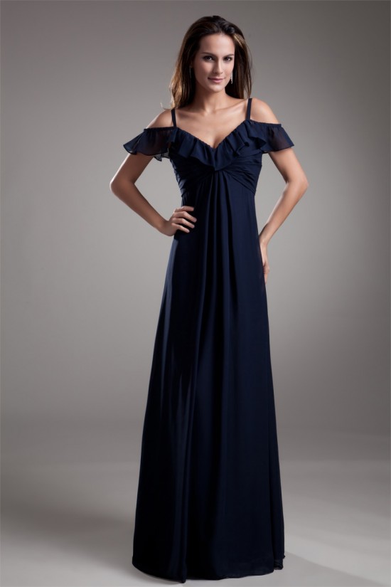 Ruffles A-Line Chiffon Silk like Satin Spaghetti Straps Prom/Formal Evening Dresses 02020815 Ruffles A-Line Chiffon Silk like Satin Spaghetti Straps Prom/Formal Evening Dresses 02020815