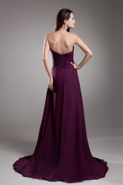 A-Line Ruffles Chiffon Sweetheart Long Purple Prom/Formal Evening Dresses 02020816