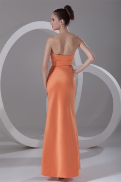 Satin Ankle-Length Strapless Sheath/Column Prom/Formal Evening Dresses 02020818