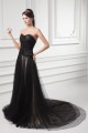 A-Line Fine Netting Sweetheart Sleeveless Long Black Prom/Formal Evening Dresses 02020820