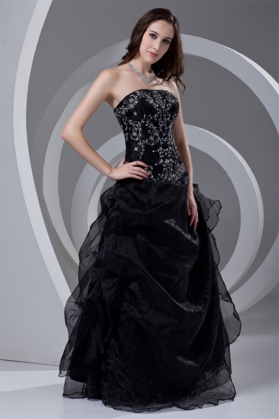 Satin Organza Beading Ball Gown Floor-Length Prom/Formal Evening Dresses 02020825 Satin Organza Beading Ball Gown Floor-Length Prom/Formal Evening Dresses 02020825