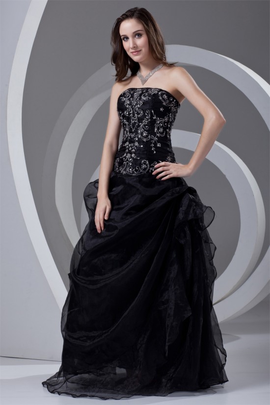 Satin Organza Beading Ball Gown Floor-Length Prom/Formal Evening Dresses 02020825 Satin Organza Beading Ball Gown Floor-Length Prom/Formal Evening Dresses 02020825