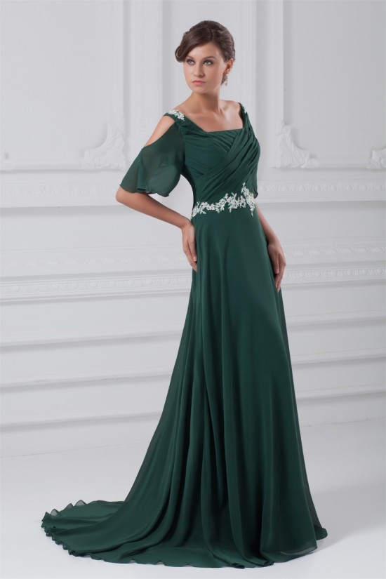 Sequins Half Elbow Length A-Line Chiffon Elastic Woven Satin Prom/Formal Evening Dresses 02020829 Sequins Half Elbow Length A-Line Chiffon Elastic Woven Satin Prom/Formal Evening Dresses 02020829