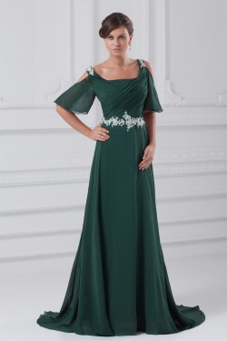 Sequins Half Elbow Length A-Line Chiffon Elastic Woven Satin Prom/Formal Evening Dresses 02020829