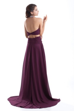 Sheath/Column Beading Halter Chiffon Prom/Formal Evening Dresses 02020832