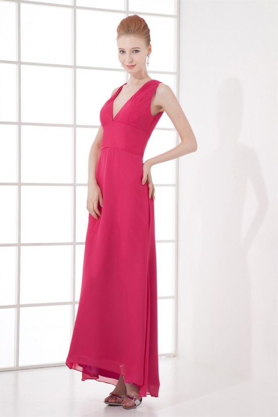 Sheath/Column Floor-Length Pleats V-Neck Formal Evening Bridesmaid Dresses 02020836 Sheath/Column Floor-Length Pleats V-Neck Formal Evening Bridesmaid Dresses 02020836