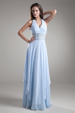 Sheath/Column Halter Sleeveless Chiffon Prom/Formal Evening Dresses 02020840