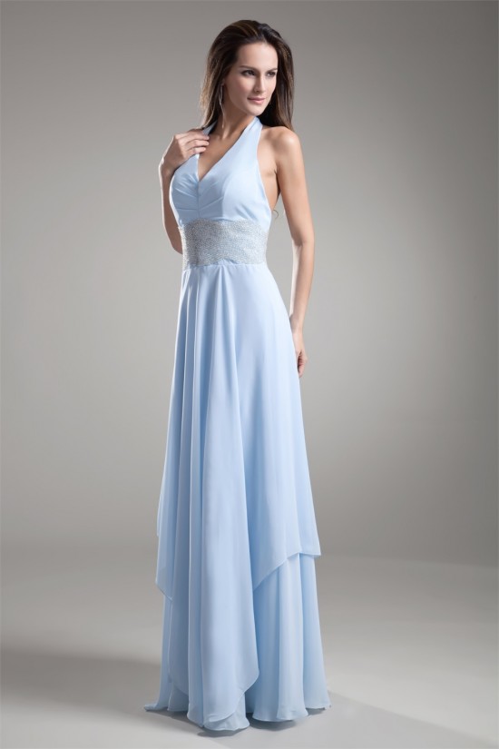 Sheath/Column Halter Sleeveless Chiffon Prom/Formal Evening Dresses 02020840 Sheath/Column Halter Sleeveless Chiffon Prom/Formal Evening Dresses 02020840