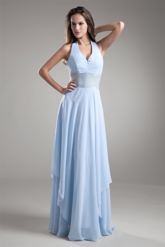 Sheath/Column Halter Sleeveless Chiffon Prom/Formal Evening Dresses 02020840 Sheath/Column Halter Sleeveless Chiffon Prom/Formal Evening Dresses 02020840
