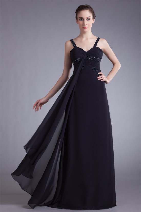 Sheath/Column Straps Pleats Floor-Length Prom/Formal Evening Dresses 02020846