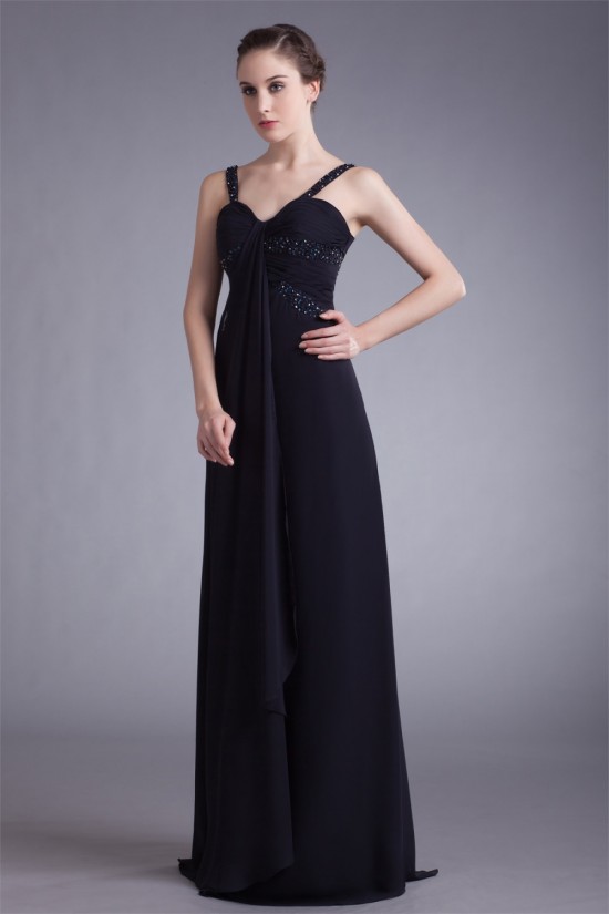 Sheath/Column Straps Pleats Floor-Length Prom/Formal Evening Dresses 02020846