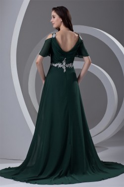 Short A-Line Cowl Ruffles Chiffon Elastic Woven Satin Prom/Formal Evening Dresses 02020848