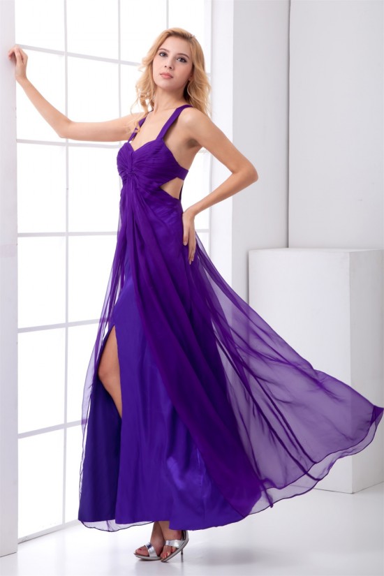 A-Line Chiffon Elastic Woven Satin  Prom/Formal Evening Dresses 02020849