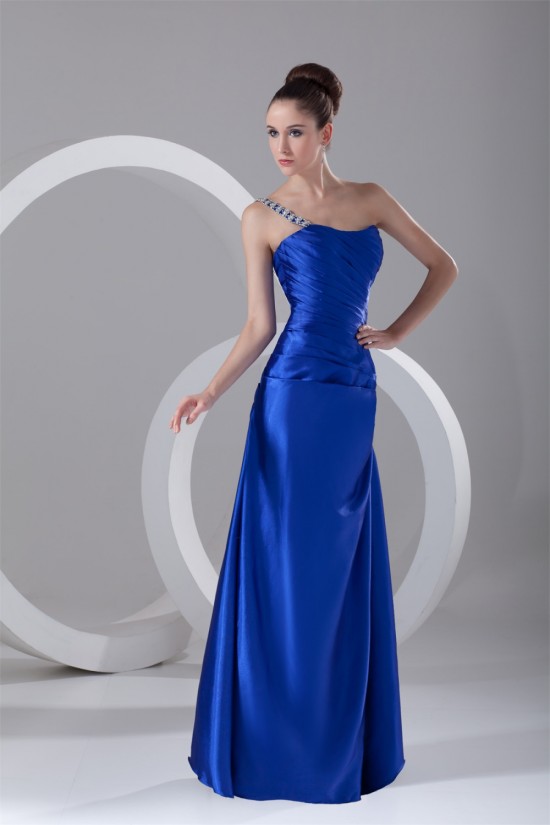 Sleeveless A-Line Pleats One-Shoulder Floor-Length Prom/Formal Evening Dresses 02020857 Sleeveless A-Line Pleats One-Shoulder Floor-Length Prom/Formal Evening Dresses 02020857