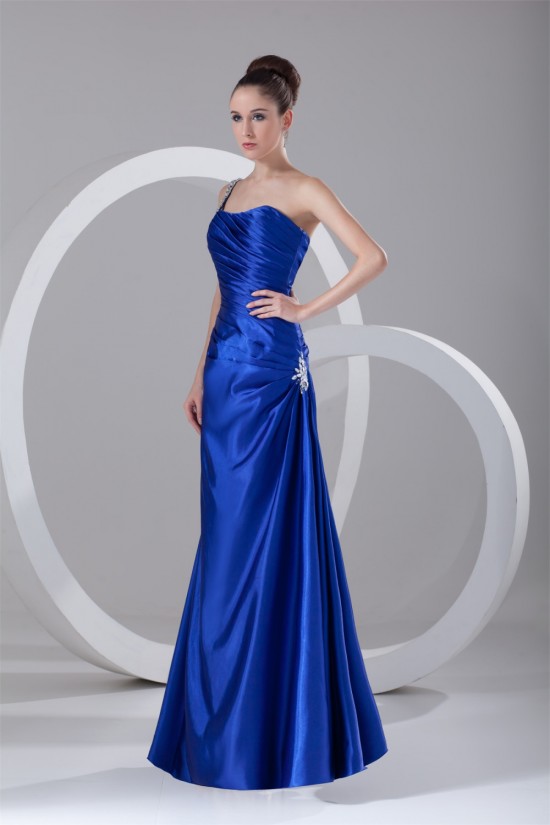 Sleeveless A-Line Pleats One-Shoulder Floor-Length Prom/Formal Evening Dresses 02020857 Sleeveless A-Line Pleats One-Shoulder Floor-Length Prom/Formal Evening Dresses 02020857