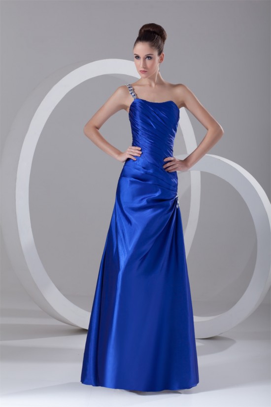 Sleeveless A-Line Pleats One-Shoulder Floor-Length Prom/Formal Evening Dresses 02020857 Sleeveless A-Line Pleats One-Shoulder Floor-Length Prom/Formal Evening Dresses 02020857