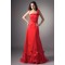 A-Line Silk like Satin Net Handmade Flowers Prom/Formal Evening Dresses 02020858