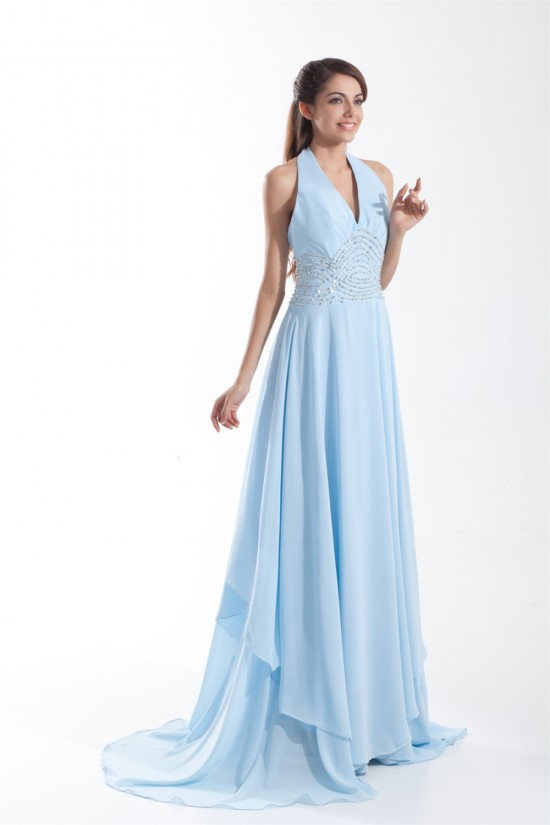 A-Line Sleeveless Beading Brush Sweep Train Prom/Formal Evening Dresses 02020864 A-Line Sleeveless Beading Brush Sweep Train Prom/Formal Evening Dresses 02020864