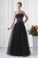 A-Line Sleeveless Beading Satin Fine Netting Strapless Prom/Formal Evening Dresses 02020868