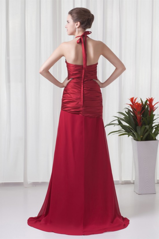 Sleeveless Brush Sweep Train Satin Chiffon Prom/Formal Evening Dresses 02020872 Sleeveless Brush Sweep Train Satin Chiffon Prom/Formal Evening Dresses 02020872