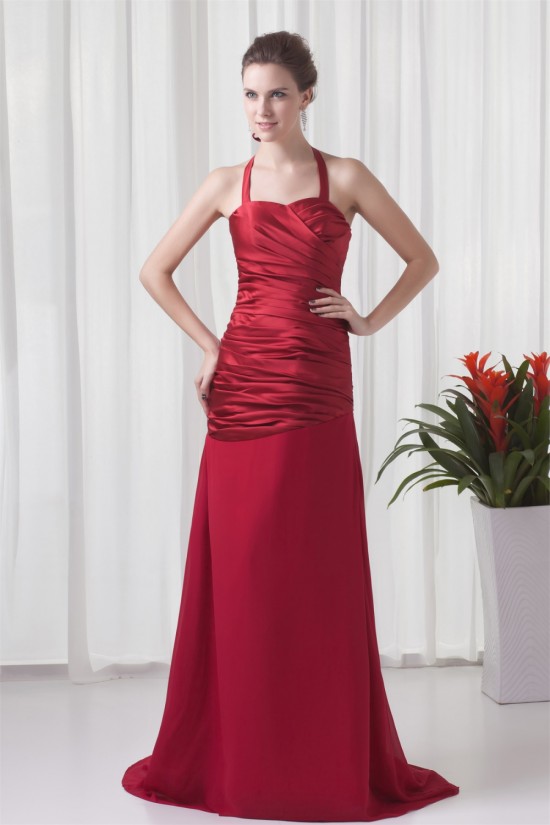 Sleeveless Brush Sweep Train Satin Chiffon Prom/Formal Evening Dresses 02020872 Sleeveless Brush Sweep Train Satin Chiffon Prom/Formal Evening Dresses 02020872