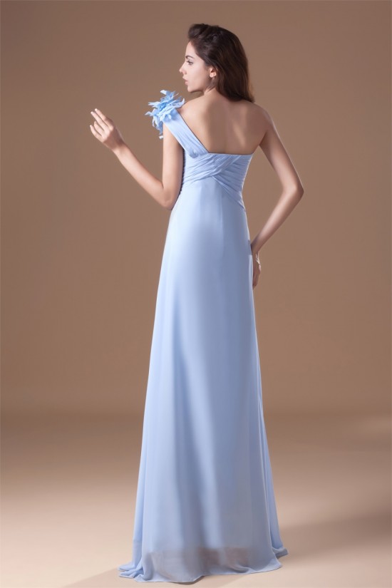 A-Line One-Shoulder Long Prom/Formal Evening Bridesmaid Dresses 02020875