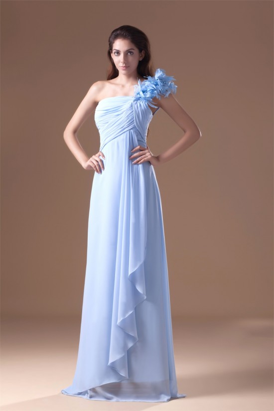 A-Line One-Shoulder Long Prom/Formal Evening Bridesmaid Dresses 02020875