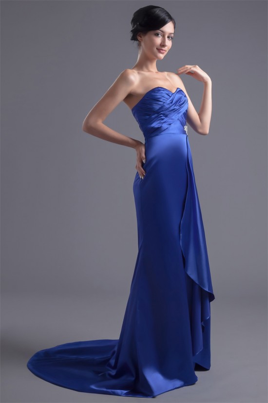 Sleeveless Elastic Woven Satin Beading Prom/Formal Evening Bridesmaid Dresses 02020878 Sleeveless Elastic Woven Satin Beading Prom/Formal Evening Bridesmaid Dresses 02020878