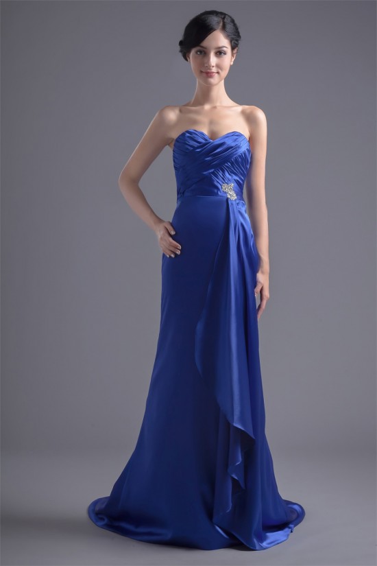 Sleeveless Elastic Woven Satin Beading Prom/Formal Evening Bridesmaid Dresses 02020878